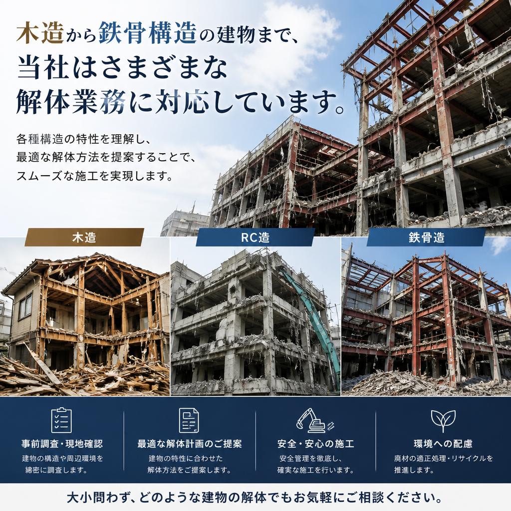 木造住宅も鉄骨建物も対応可能