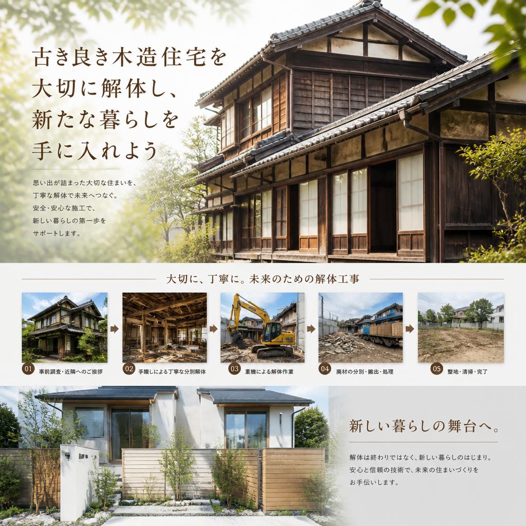 古き良き木造住宅を大切に解体し、新たな暮らしを手に入れよう