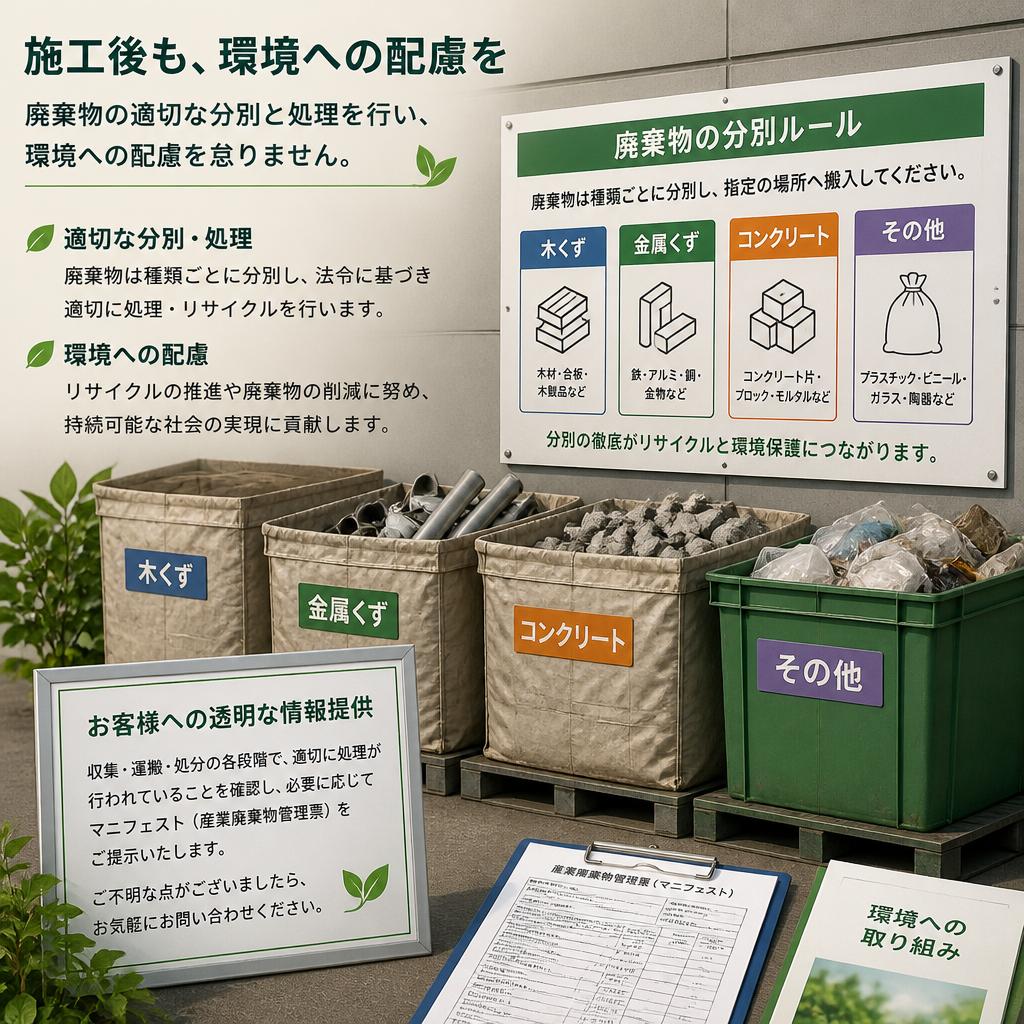 安心・安全のごみ処理が施工の要