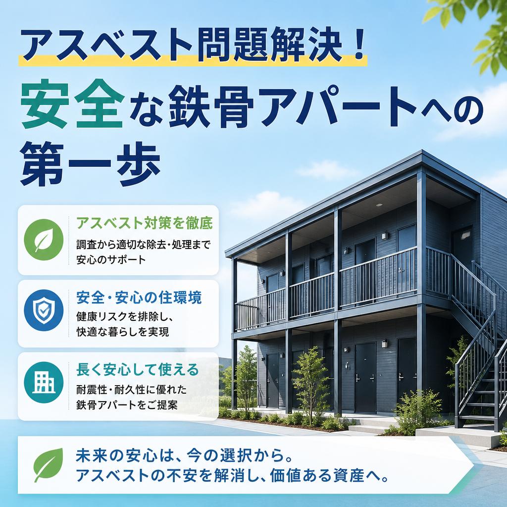 アスベスト問題解決！安全な鉄骨アパートへの第一歩