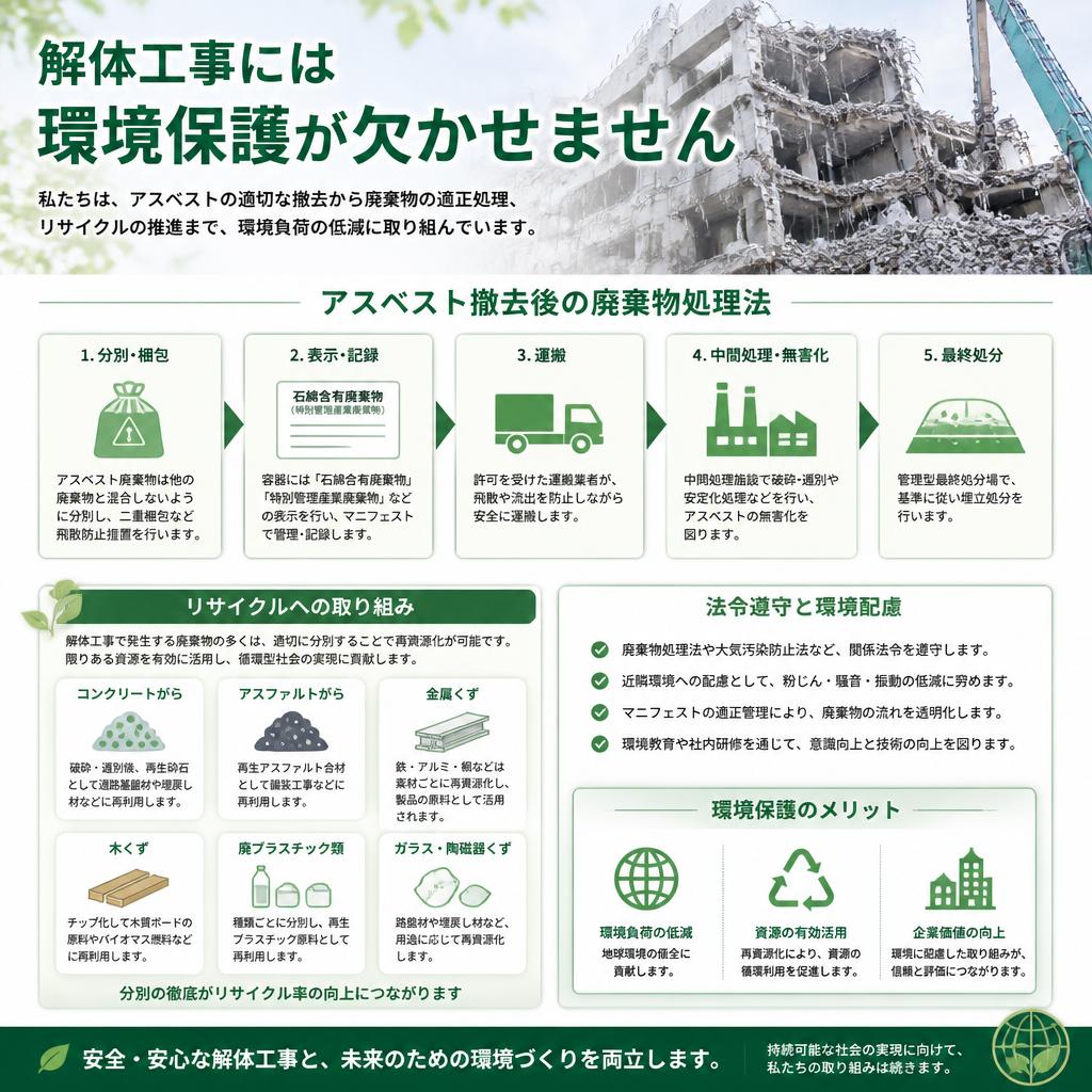 環境への配慮と廃棄物処理