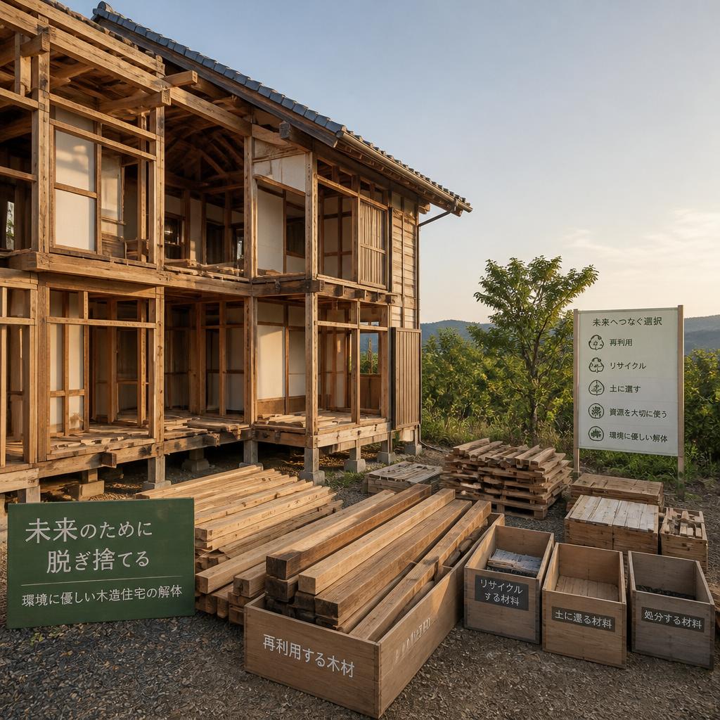 未来のために脱ぎ捨てる、環境に優しい木造住宅の解体を