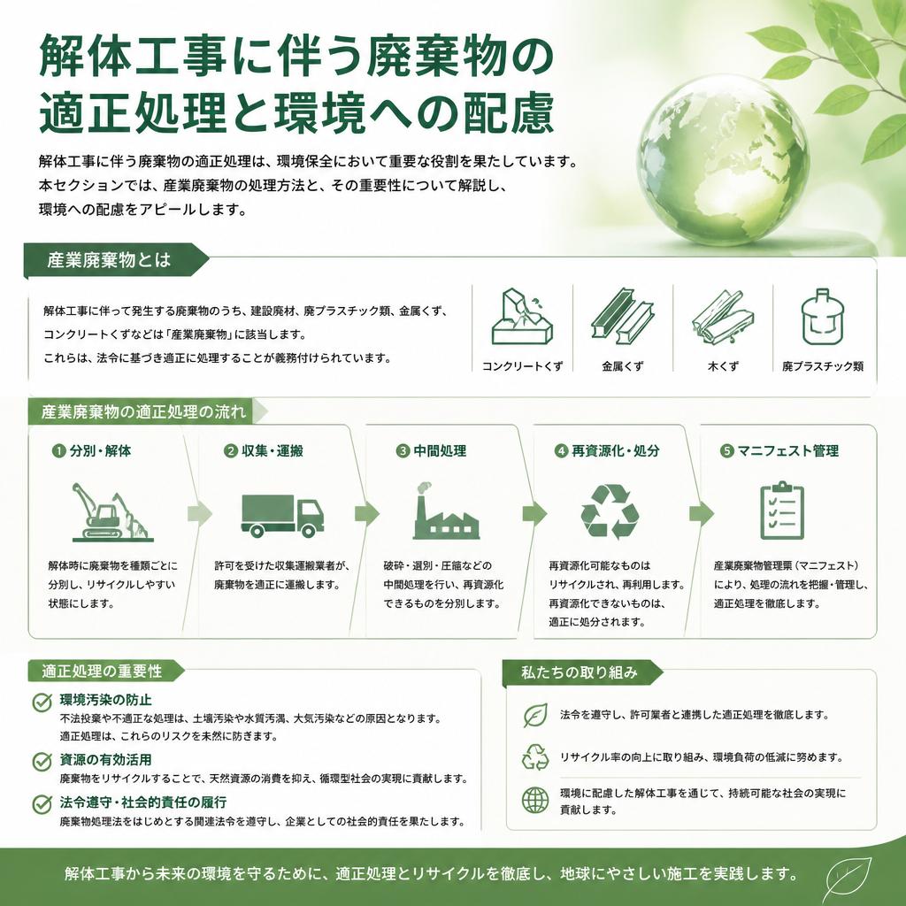 産業廃棄物の適正処理と環境への配慮