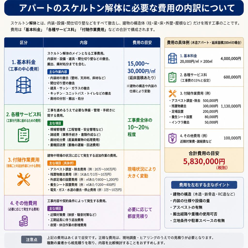 スケルトン解体にかかる費用