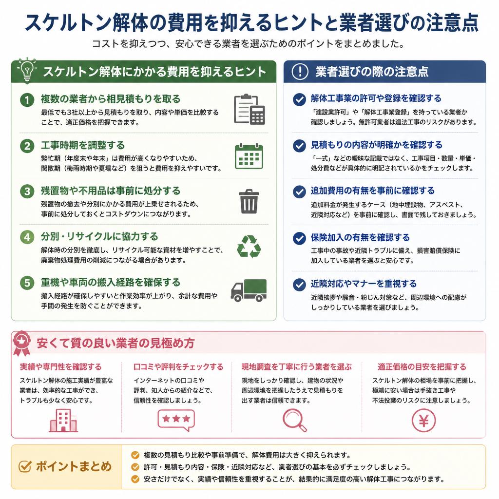 費用を抑えるためのポイント