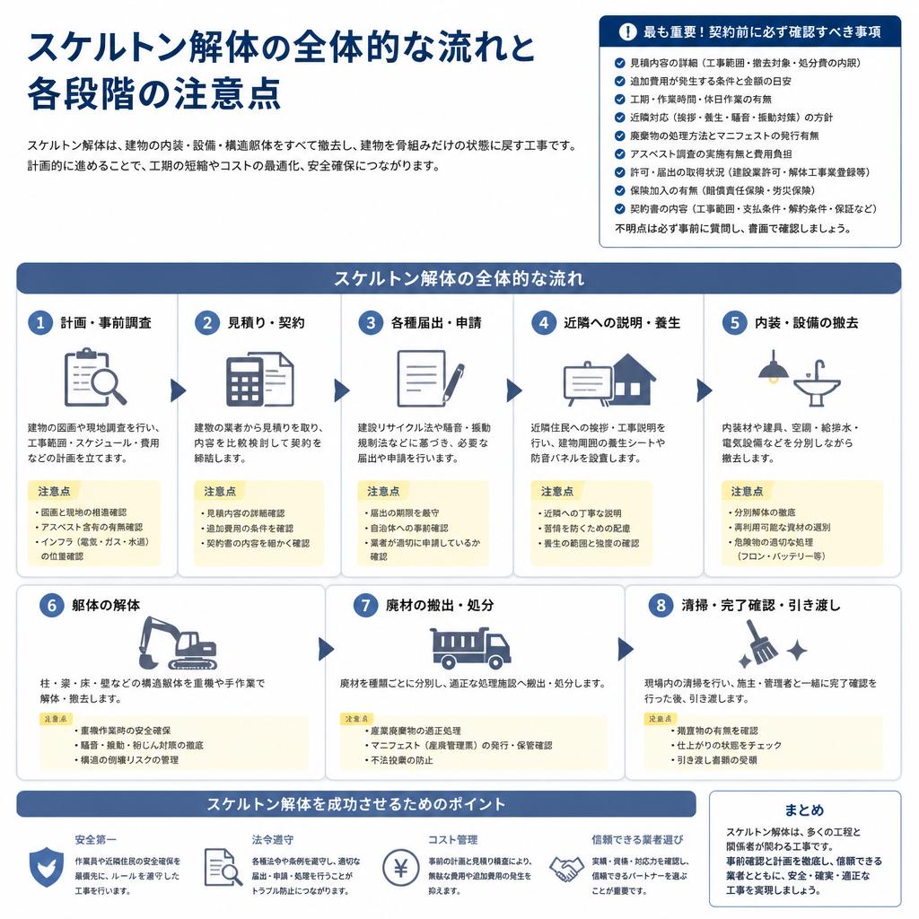 解体工事の流れと注意点