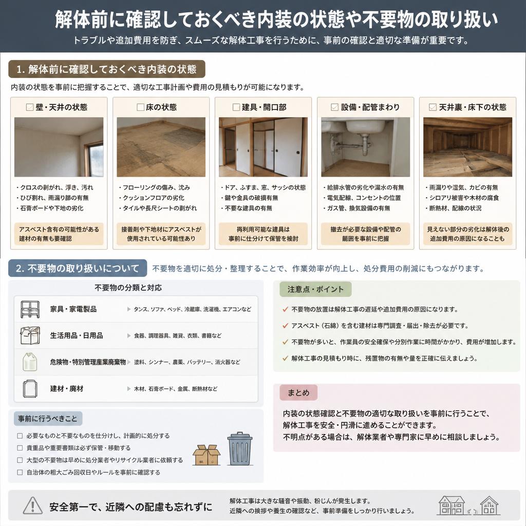 内装の確認と準備