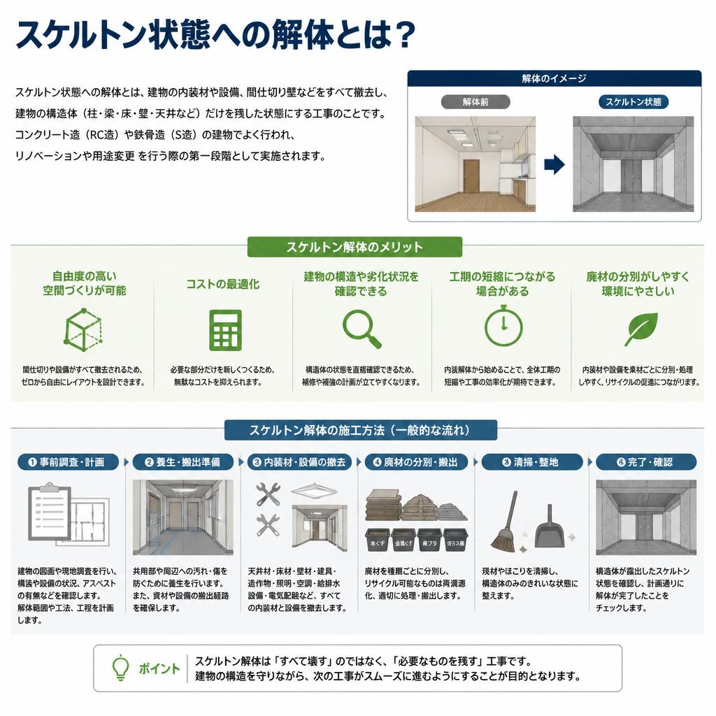 スケルトン状態の解体