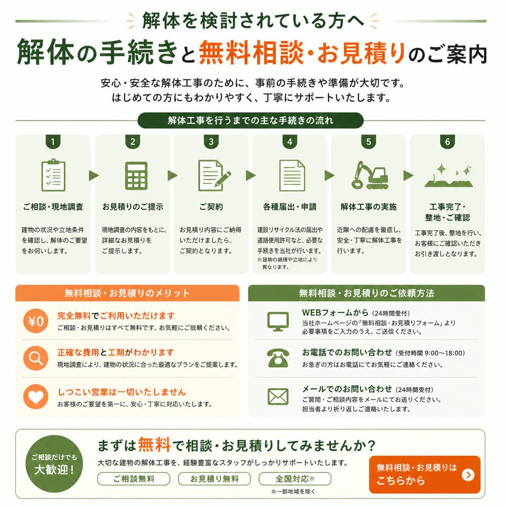無料相談・お見積りのご案内