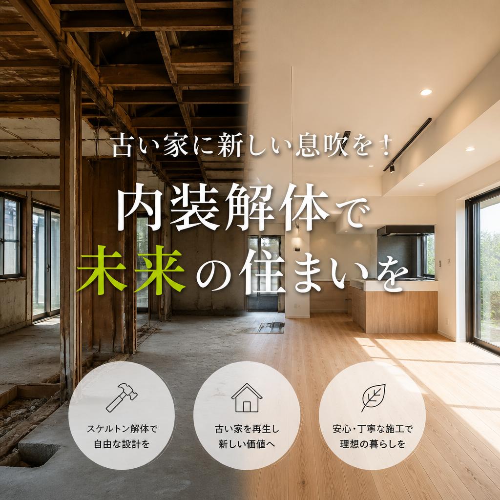 古い家に新しい息吹を！内装解体で未来の住まいを