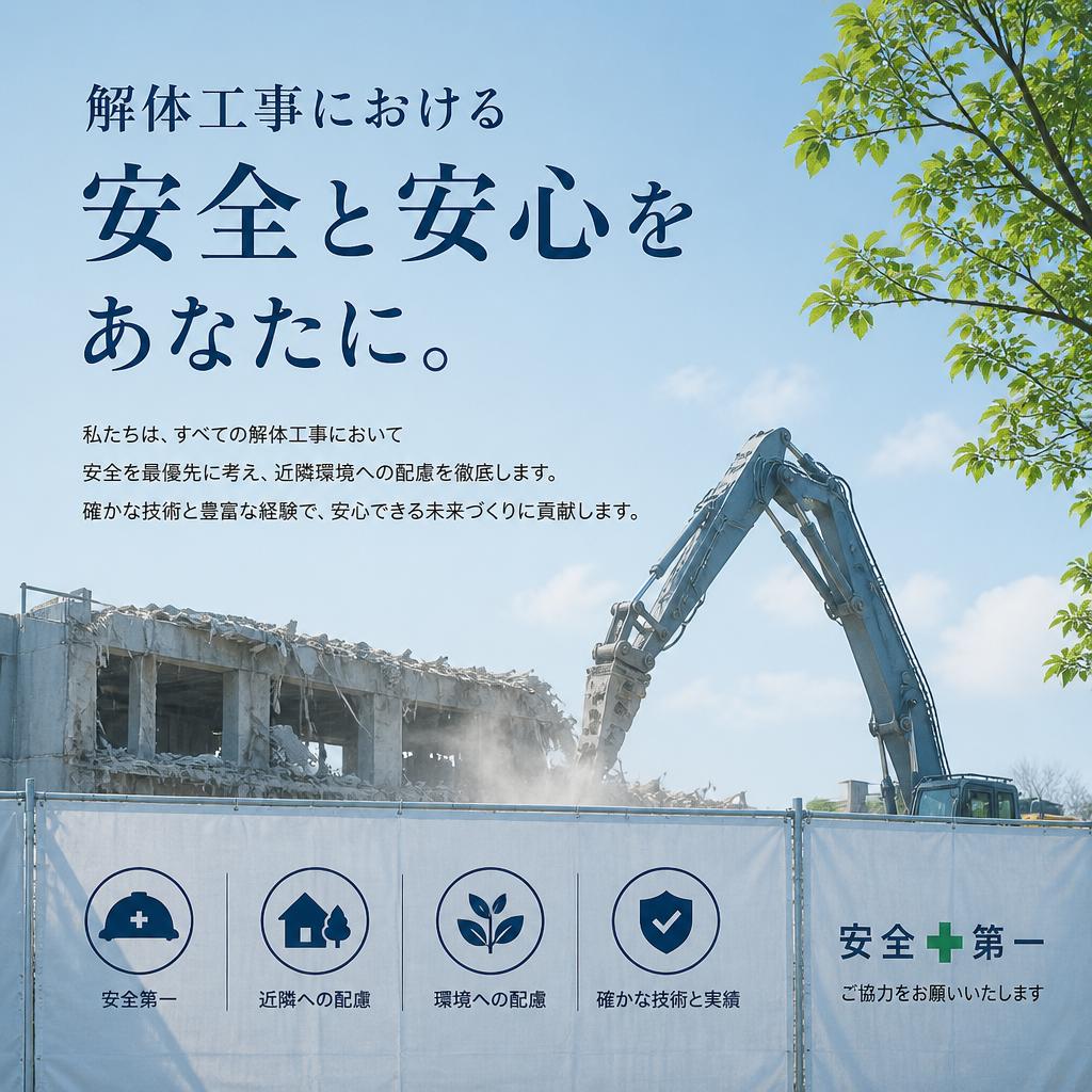 解体工事における安全と安心をあなたに。