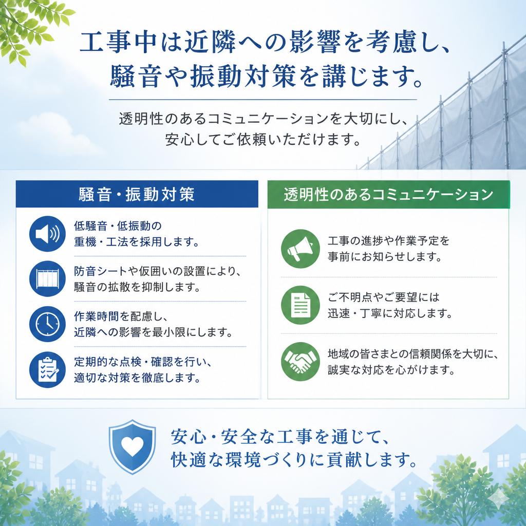 安全対策と施工中の配慮