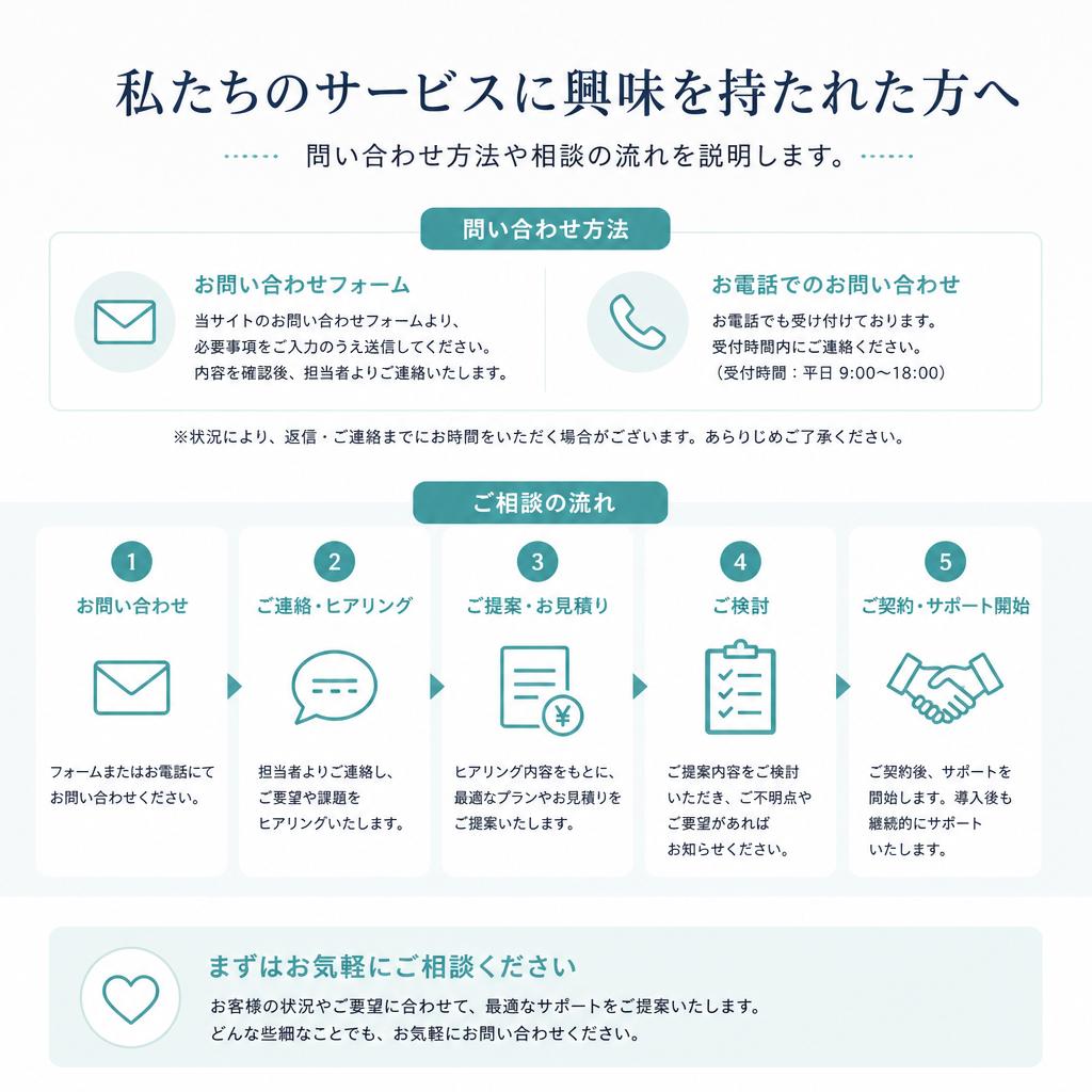 お気軽にお問い合わせください！