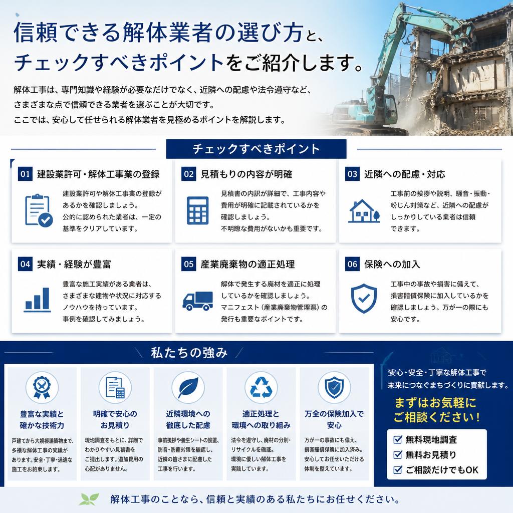 解体業者選びのポイント