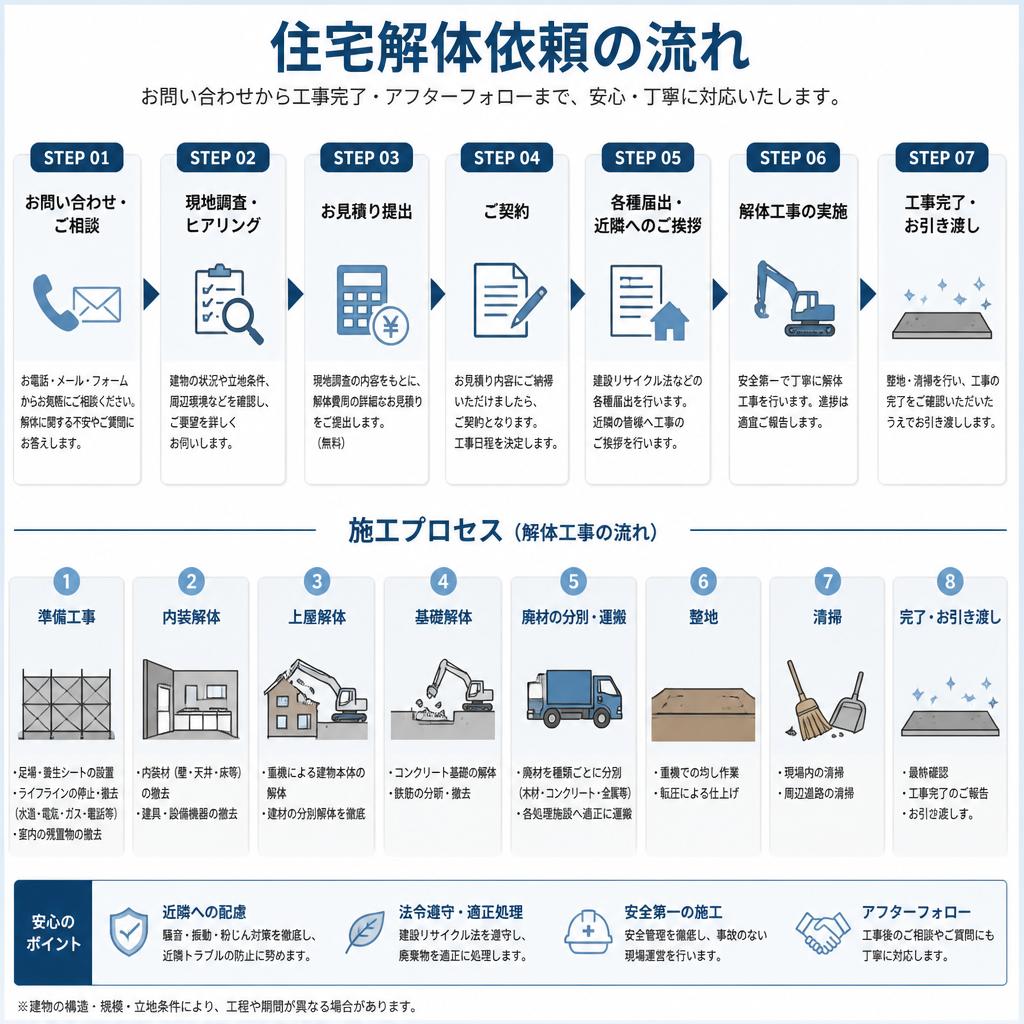 2. 住宅解体の重要なステップ