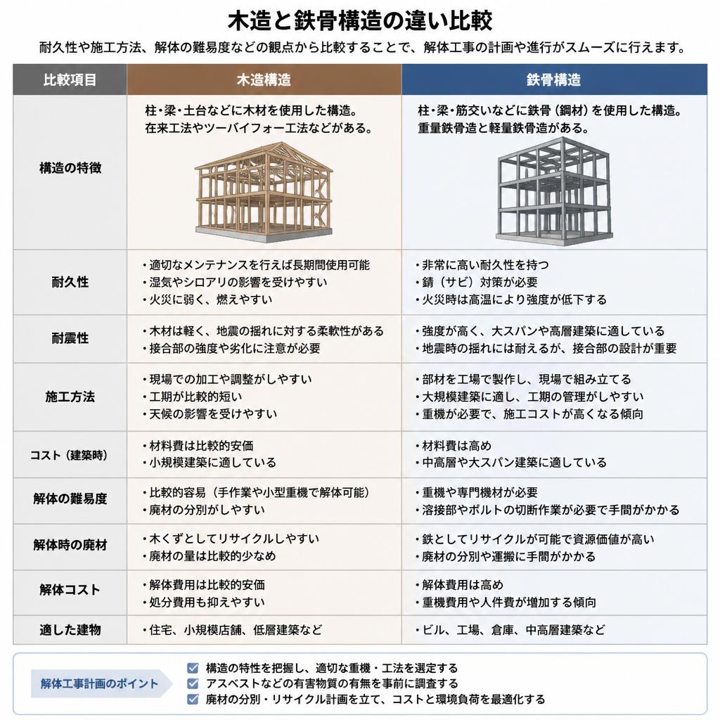 鉄骨構造との違い