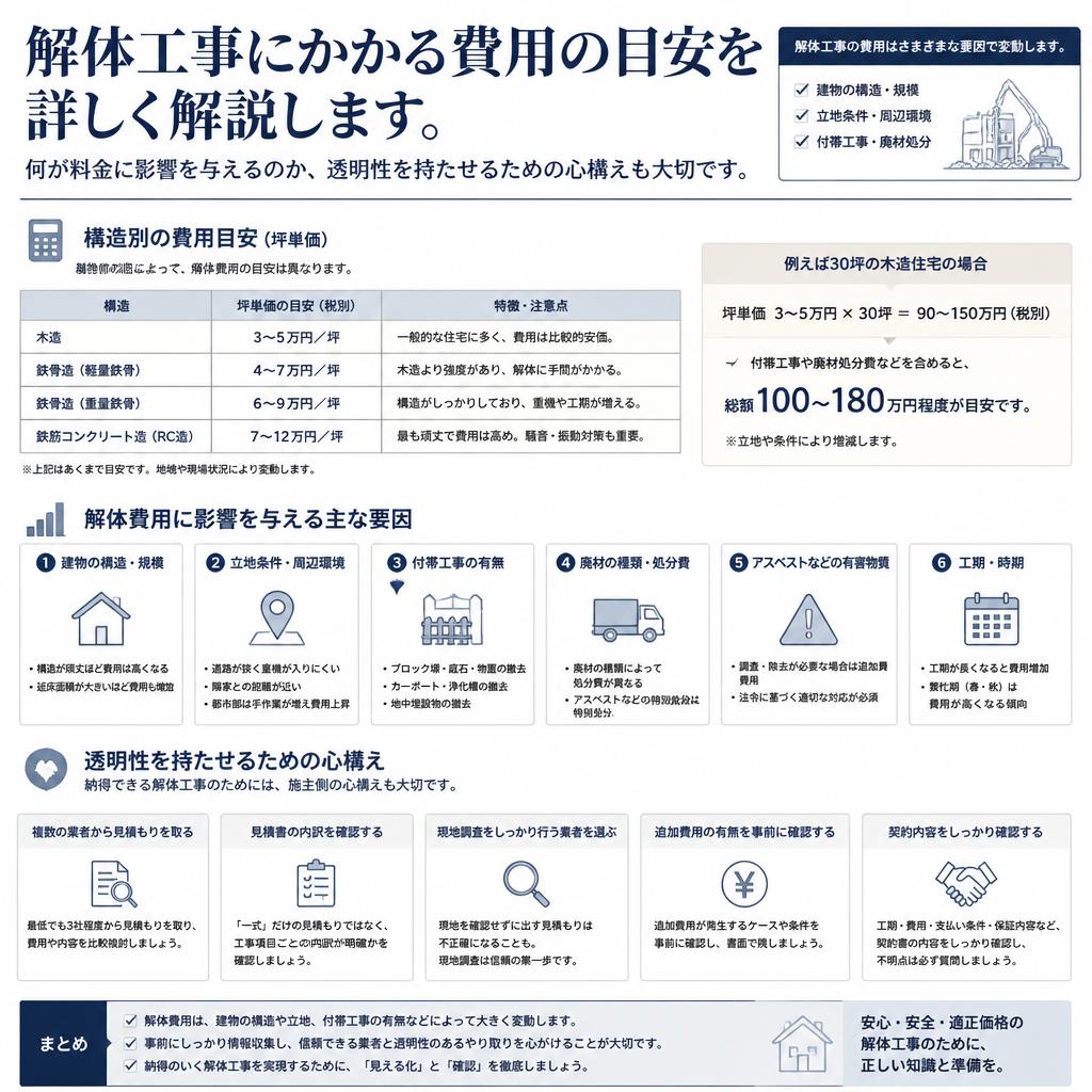 解体工事の料金相場
