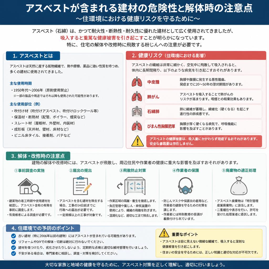 アスベストのリスクとその影響