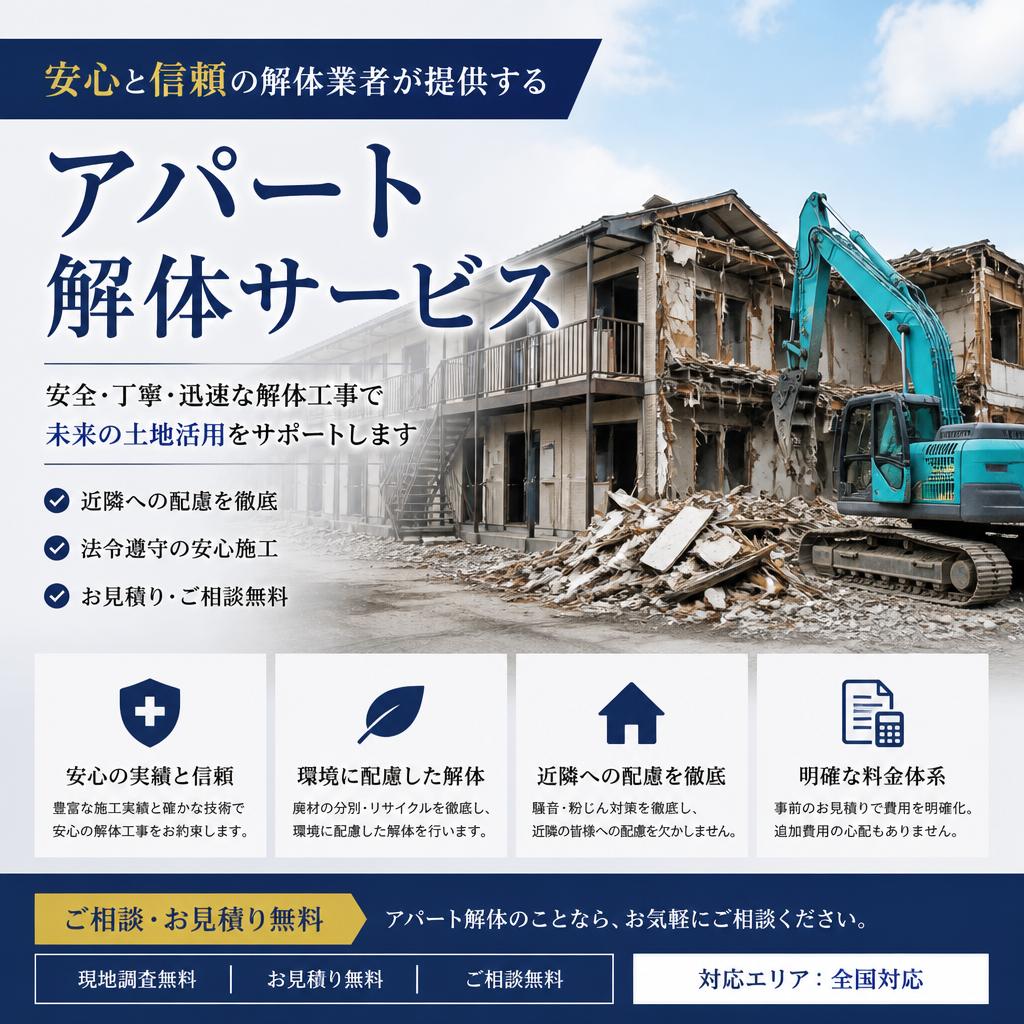 安心と信頼の解体業者が提供するアパート解体サービス