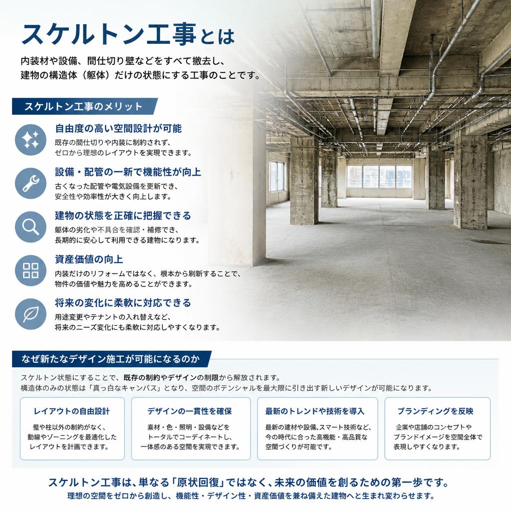 スケルトン工事のメリット