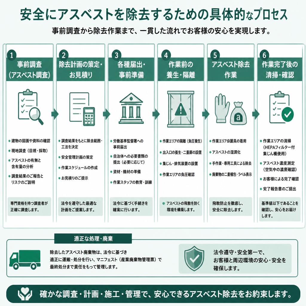 アスベスト除去のプロセス
