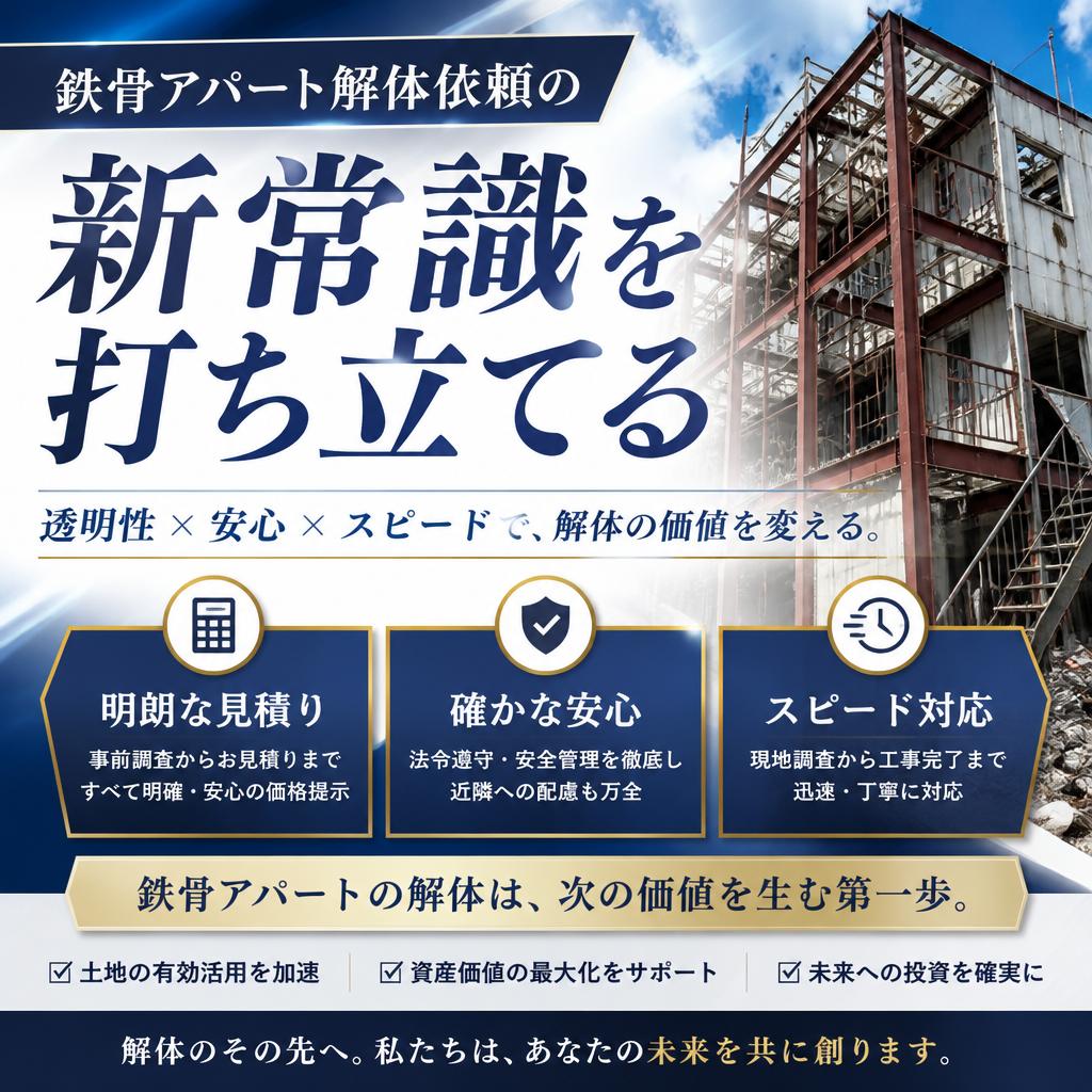 鉄骨アパート解体依頼の新常識を打ち立てる