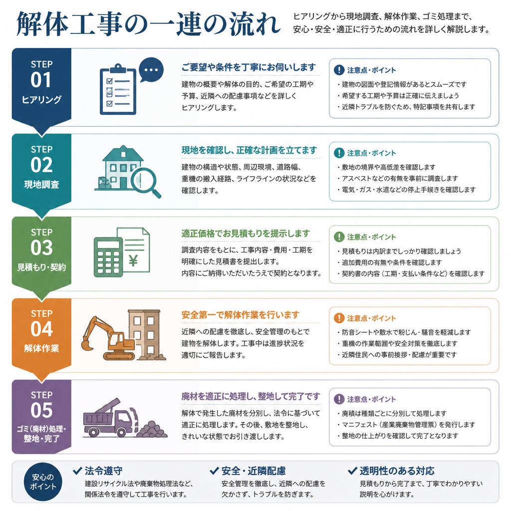 2. 住宅解体工事の流れ