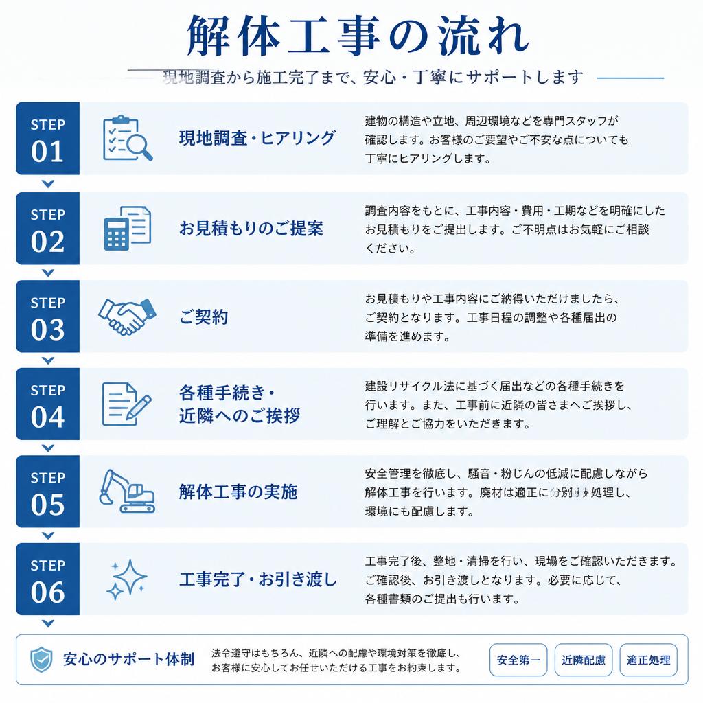 解体工事の流れ