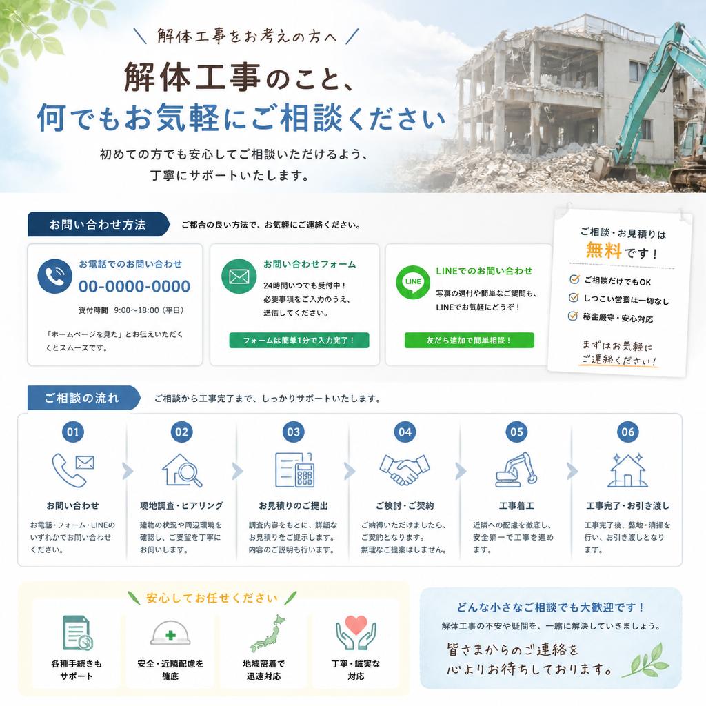 お問い合わせ・無料相談のご案内