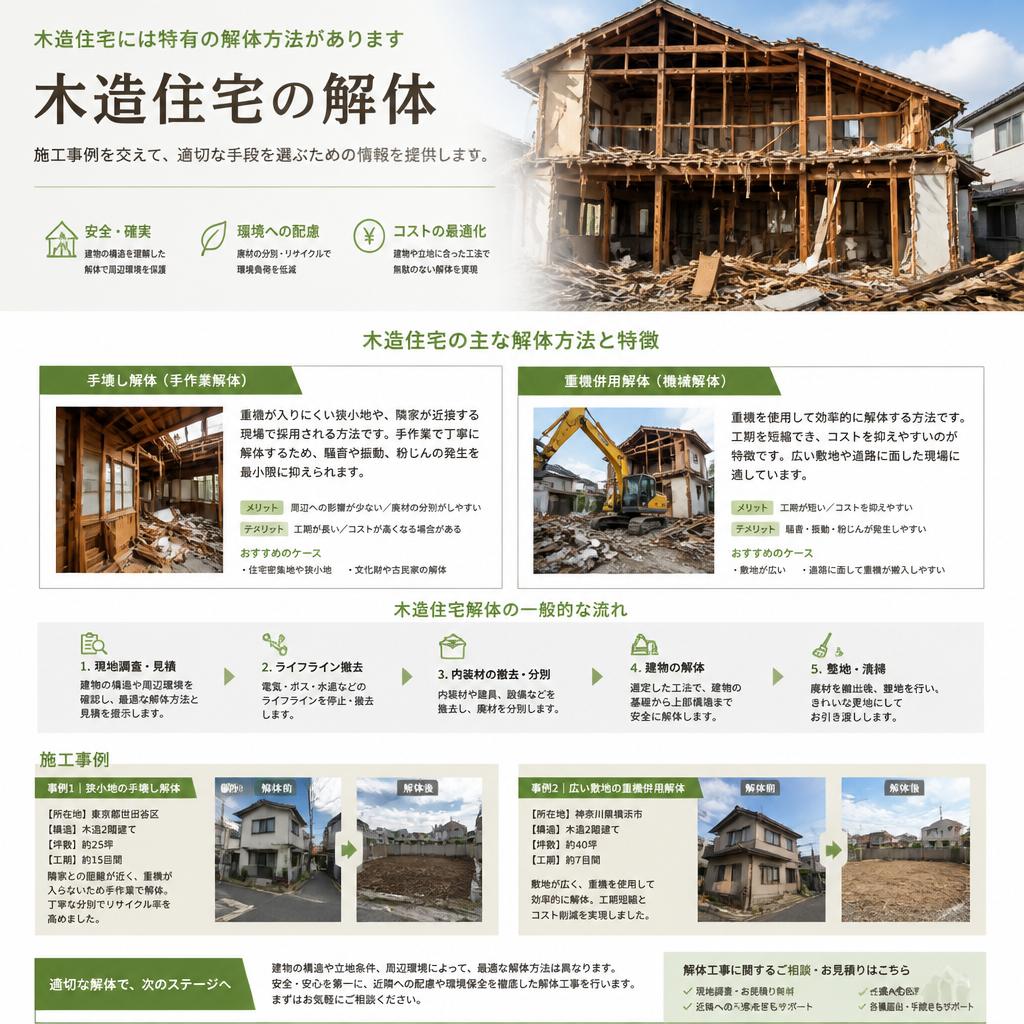 木造住宅の解体時に選ぶべき方法