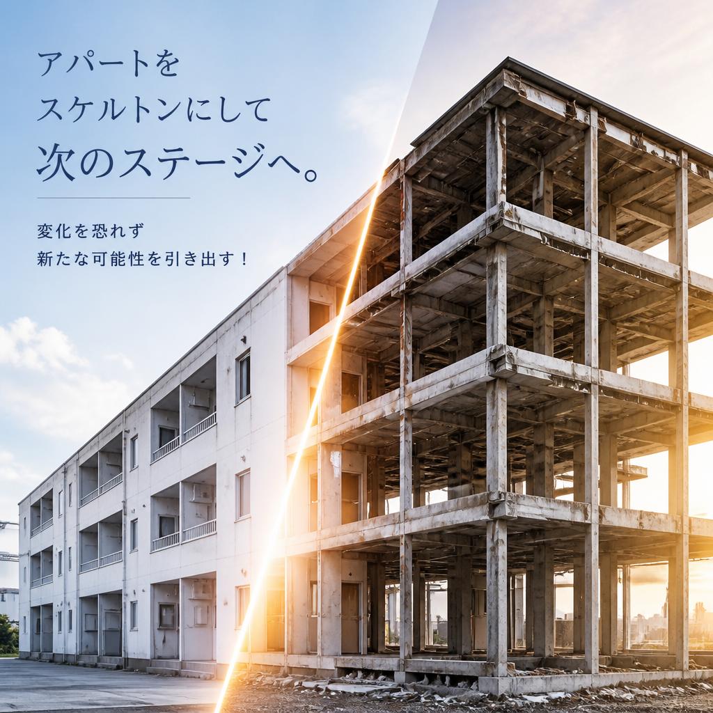 アパートをスケルトンにして次のステージへ。変化を恐れず新たな可能性を引き出す！