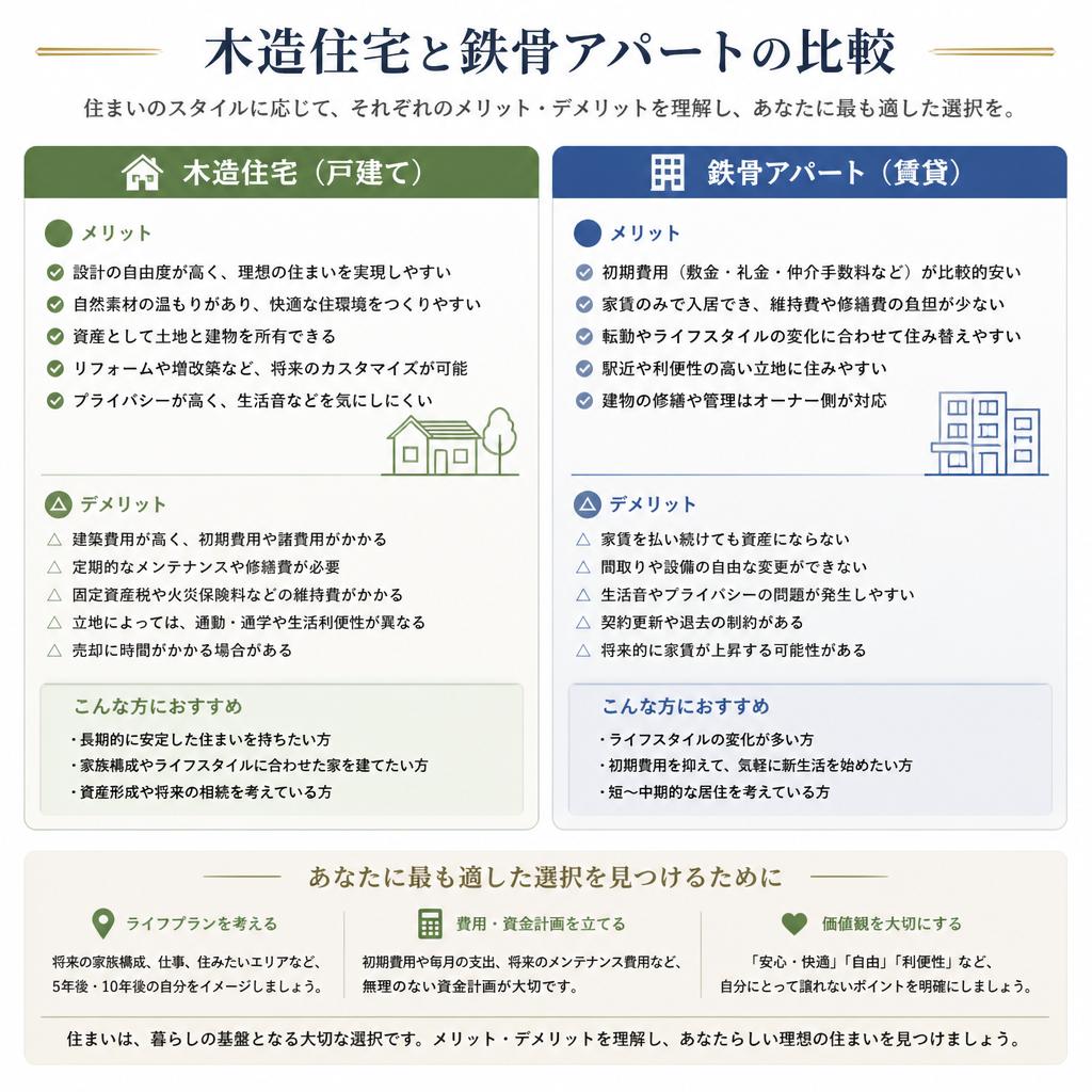 木造住宅と鉄骨アパート、どちらが良い？