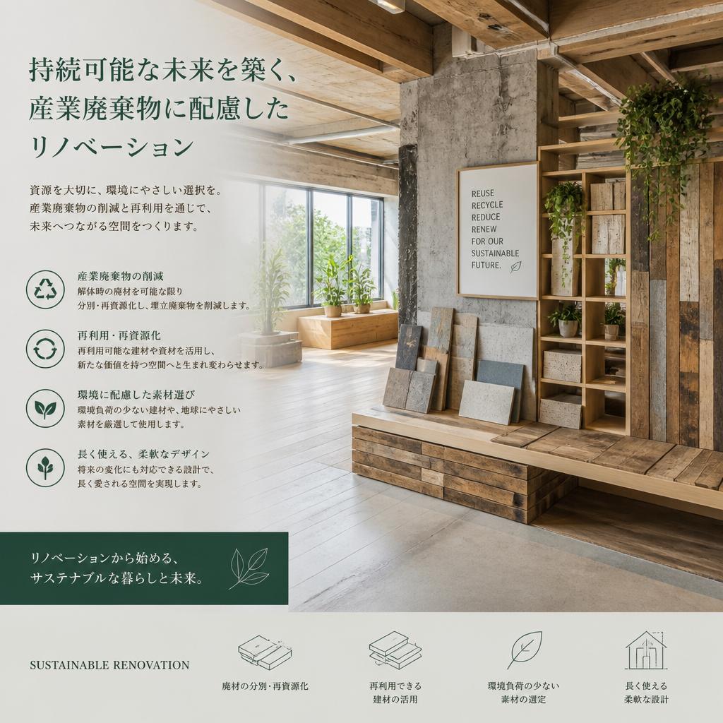 持続可能な未来を築く、産業廃棄物に配慮したリノベーション
