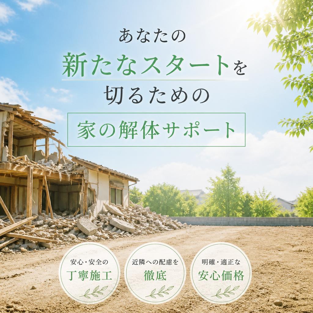 あなたの新たなスタートを切るための家の解体サポート