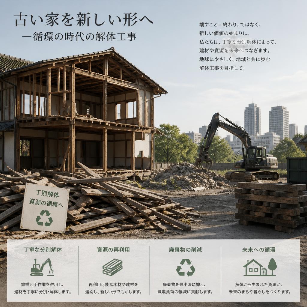 古い家を新しい形へ—循環の時代の解体工事