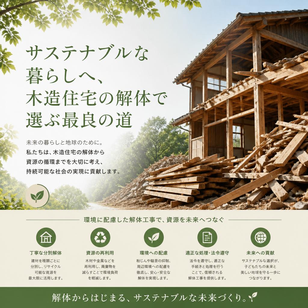 サステナブルな暮らしへ、木造住宅の解体で選ぶ最良の道