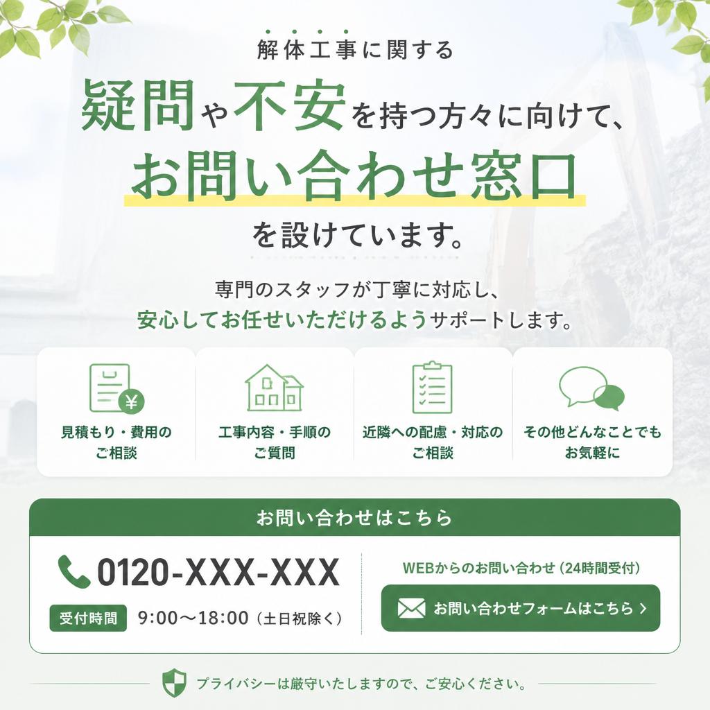 お問い合わせで安心のサポートを