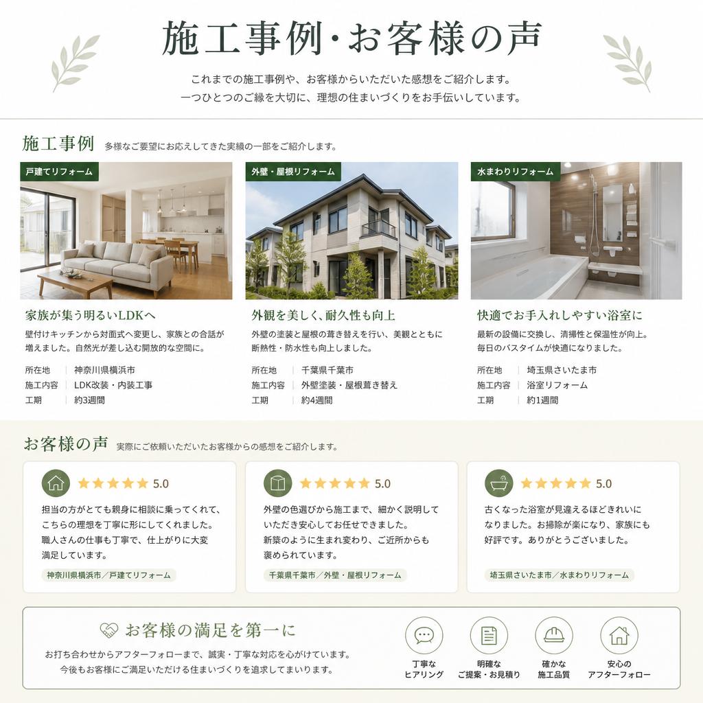 お客様の声と実績