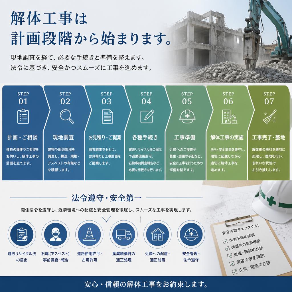 解体工事の流れ