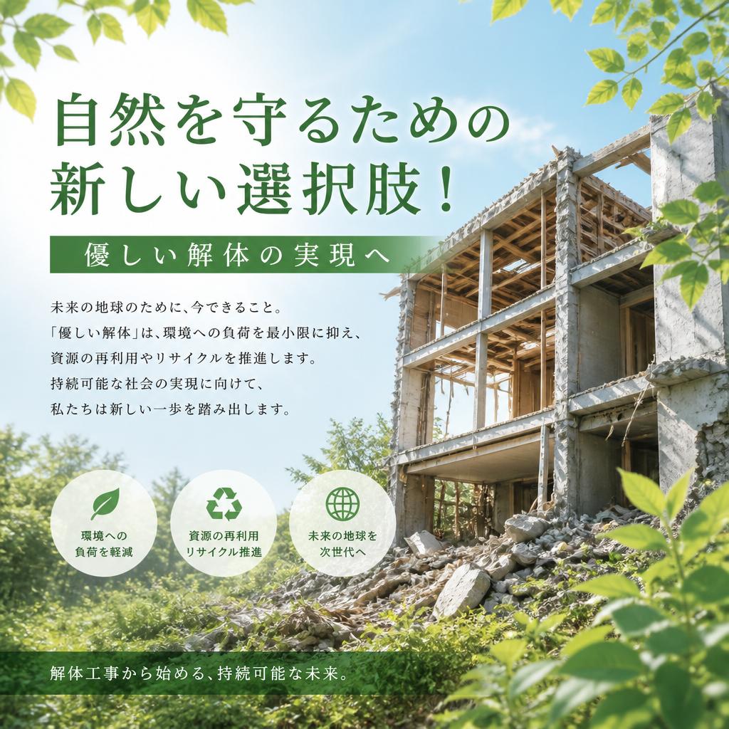 自然を守るための新しい選択肢！優しい解体の実現へ