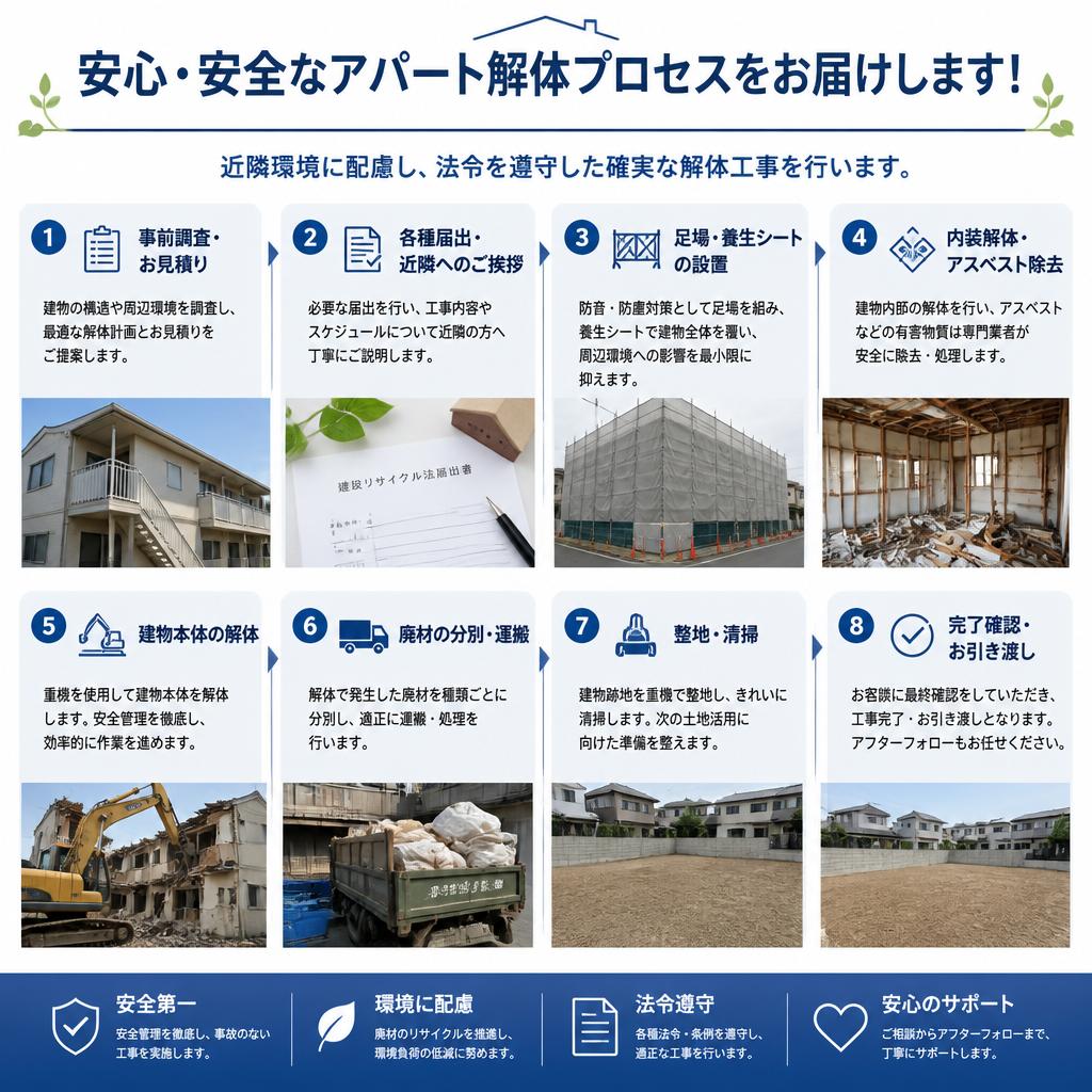安心・安全なアパート解体プロセスをお届けします！
