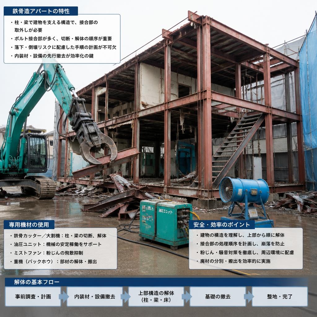 鉄骨アパートの解体の特徴