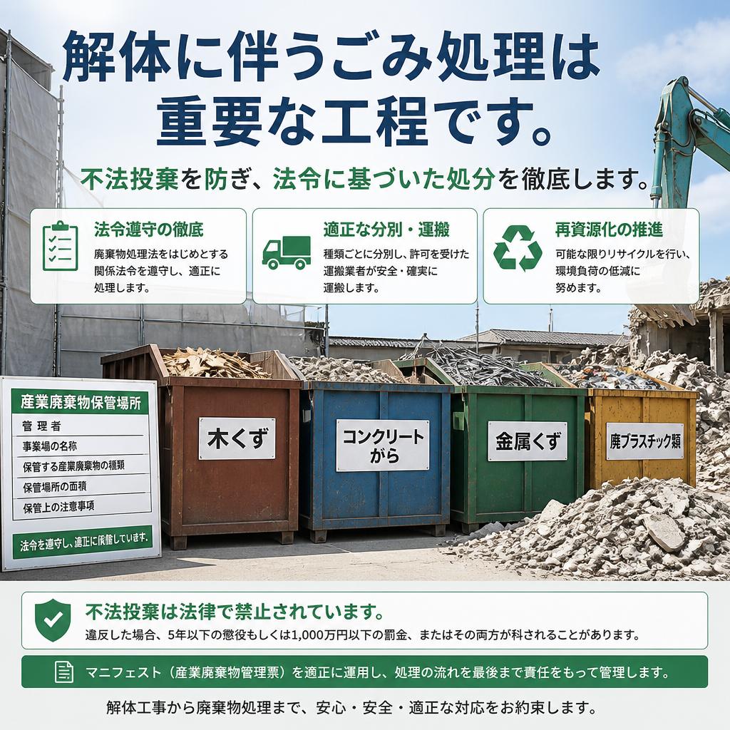 ごみ処分はプロにお任せ
