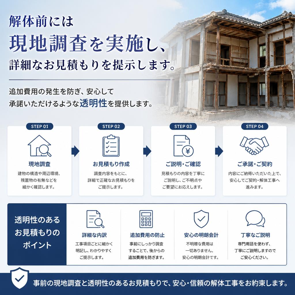 事前調査とお見積もりの透明性