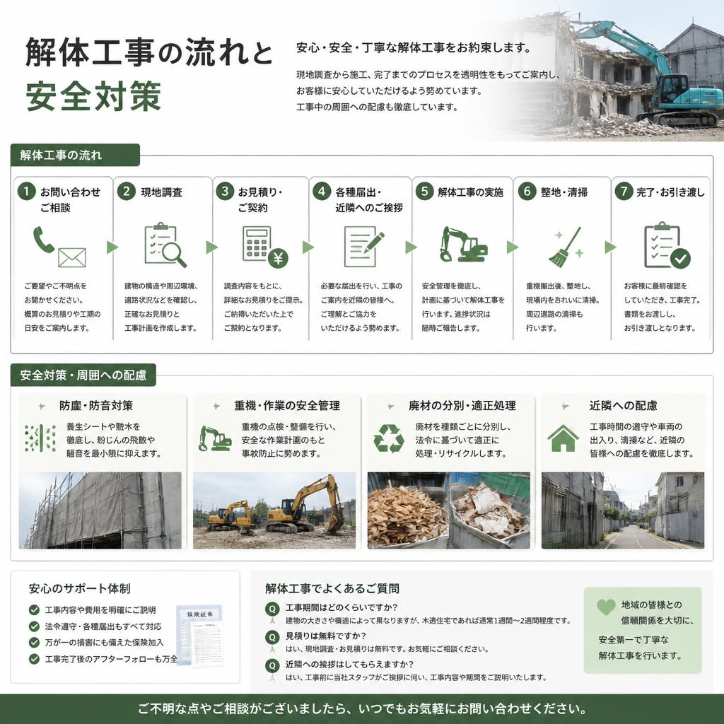 施工の流れと安全対策