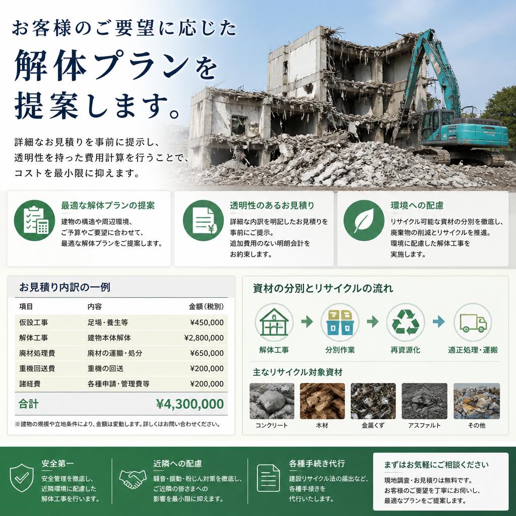 費用対効果の高い解体プラン