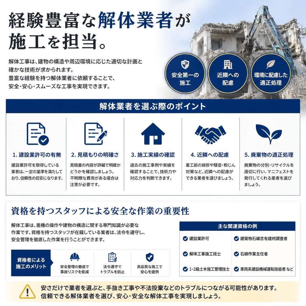 安心の解体業者選び