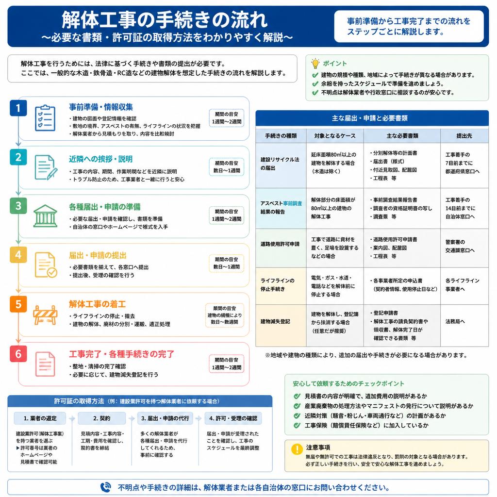 解体手続きの流れ