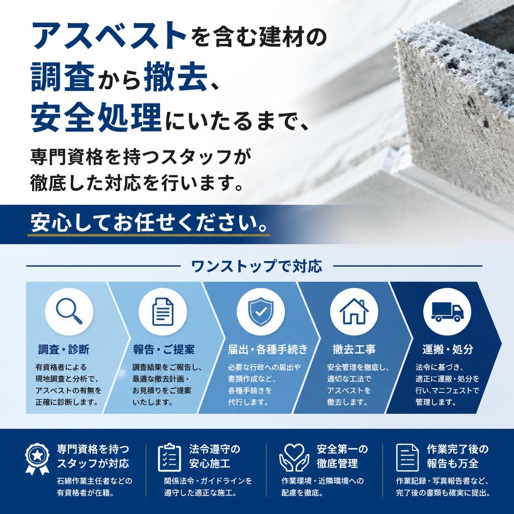 アスベスト撤去のプロセス