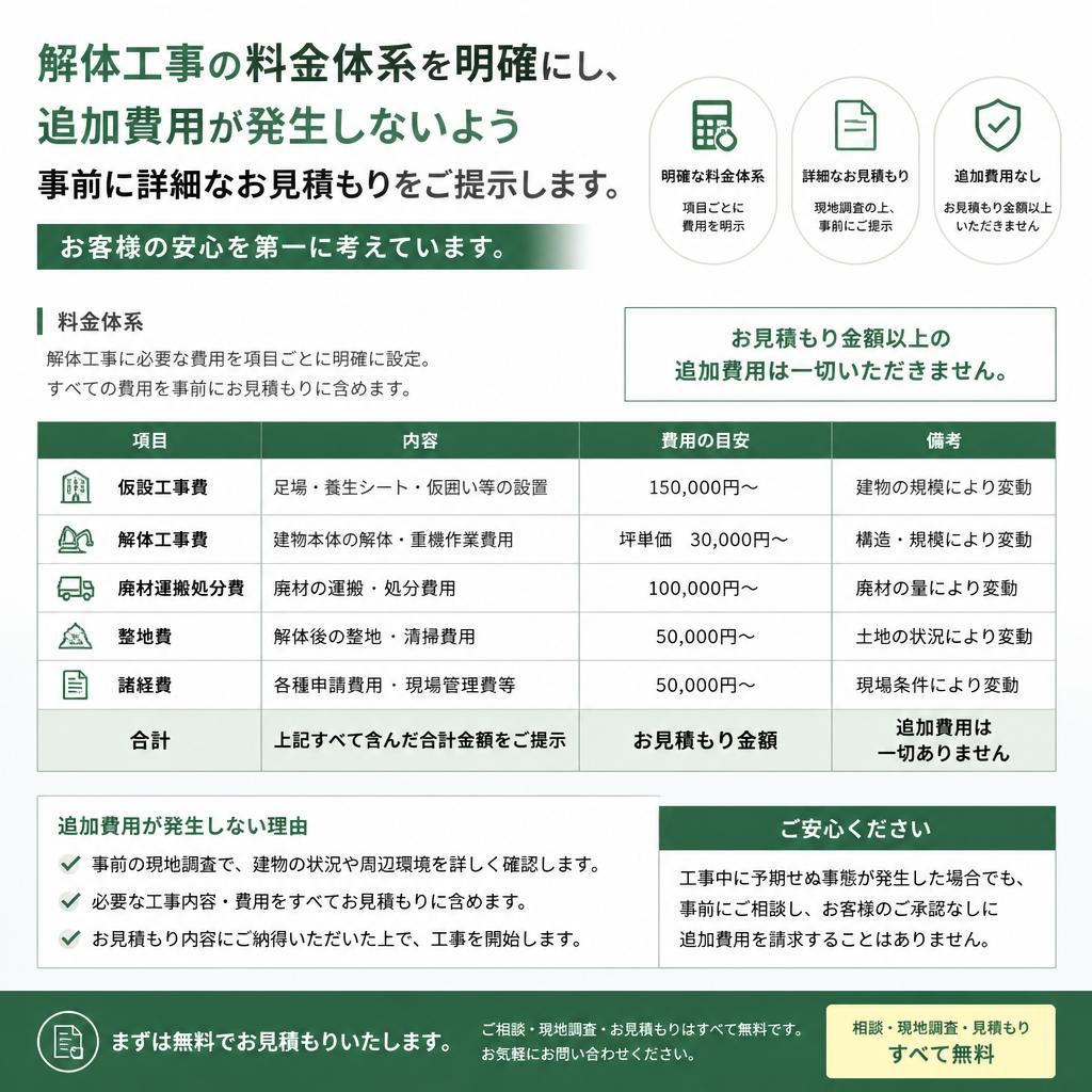 わかりやすい費用のご案内